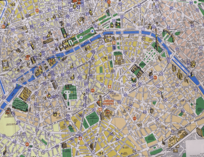 Mapa turistico de Paris que descubrir